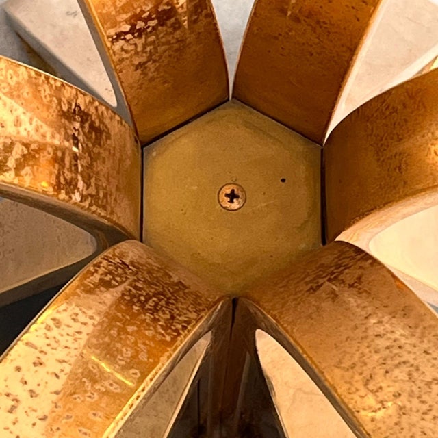Sculptural Circular Dining Table in Gilded Metal and Smoked Glass from Renato Zevi, 1970s For Sale - Image 6 of 10
