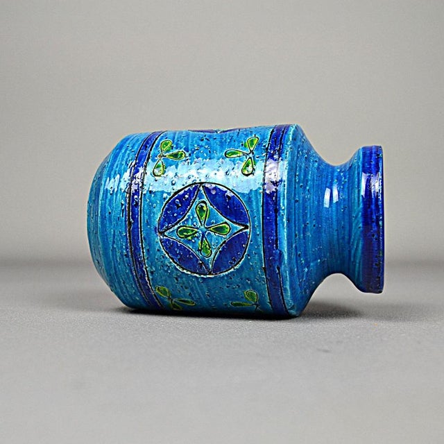 Ceramic Ceramic Vase in Blue Rimini Liberty by Aldo Londi for Bitossi, 1957s For Sale - Image 7 of 12