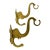 Pair of Vintage Indian Brass Elephant Double Wall Hooks – Bohemian / Global For Sale