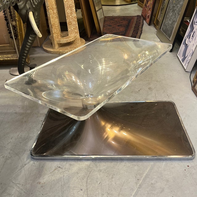 sleek, minimalist vintage swivel coffee table from the 70s. rare model of the french publisher airborne, design base in...
