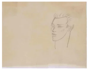 Valentine Hugo, Portrait of a Young Man, Drawing, Mid 20th century