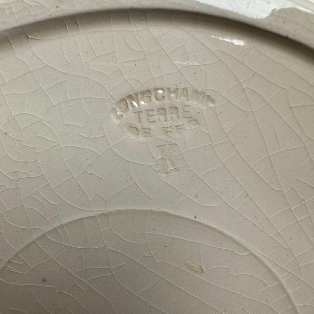 Ceramic 19th Century Antique French Longchamp Majolica Asparagus Plate, Circa 1890 For Sale - Image 7 of 7