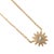 Modern Ladies 14k Yellow Gold 0.23ct Diamond Adjustable Chain Sunburst Pendant Necklace For Sale - Image 3 of 8
