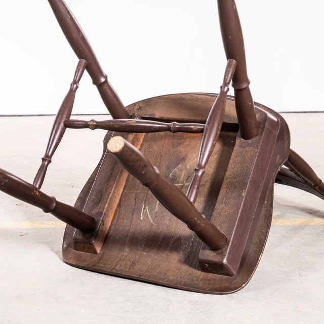 Dark Spindle Back Dining Chairs, Set of 6 For Sale - Image 11 of 12