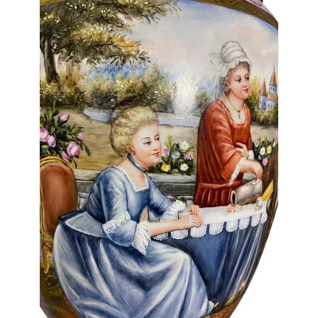 French Sèvres Porcelain Vases in Pink, 20th Century, Set of 2 For Sale - Image 14 of 16