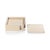 Modern Nappa Leather & Raffia 4-Piece Coaster Set on Tray For Sale - Image 3 of 3