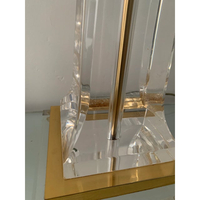 Vintage Lucite Gold Plated Table Lamp Les Arcades For Sale - Image 9 of 9