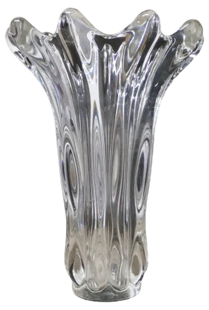 Hand Blown Crystal Vase from Art Vannes, 1920s