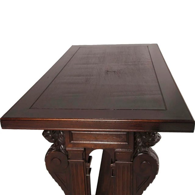 19th Century Hand Carved Walnut Desk from Testolini & Salviati For Sale - Image 3 of 9