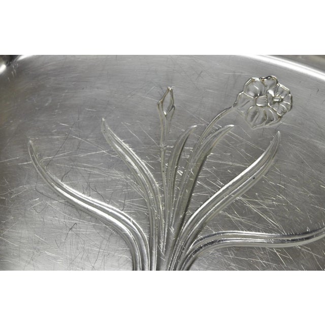 Vintage 1847 Rogers Bros Daffodil 9910 Silver Plated Meat Serving Platter Tray For Sale - Image 10 of 14
