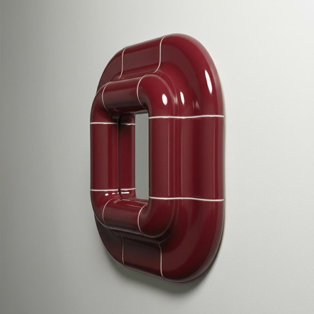 Lolo Mirror in Deep Burgundy by Tilecito For Sale - Image 4 of 7