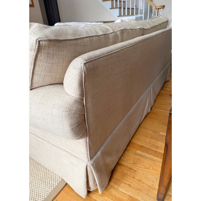 Mitchell Gold + Bob Williams Custom English Country Roll-Arm Sofa in Tan Tweed For Sale - Image 4 of 18