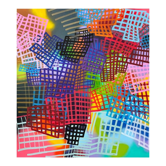 Contemporary Abstract Acrylic on Canvas Painting "Spring Fever" by Martina Nehrling For Sale