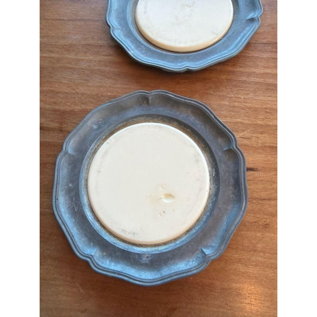 Vintage Georg Vetter Pewter and Porcelain Coasters Set of 8 German Landmarks For Sale - Image 13 of 13