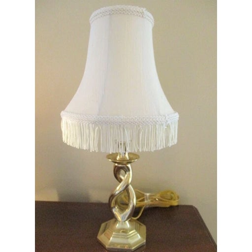 Vintage Brass Barley Twist/Double-Helix Lamp For Sale - Image 4 of 5