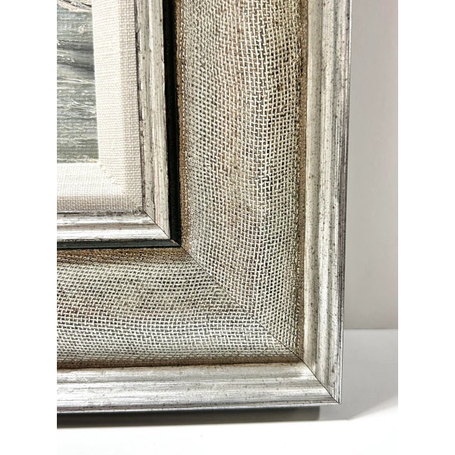 Textile 1970s Original Nautical Oil Painting of Sailboat – Signed & Framed For Sale - Image 7 of 8