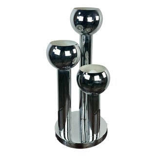 Vintage Space Age Chrome Table Lamp, 1970s For Sale