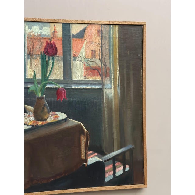 Georg Larsson, View from Window, 1942, Oil on Canvas, Framed For Sale - Image 4 of 16