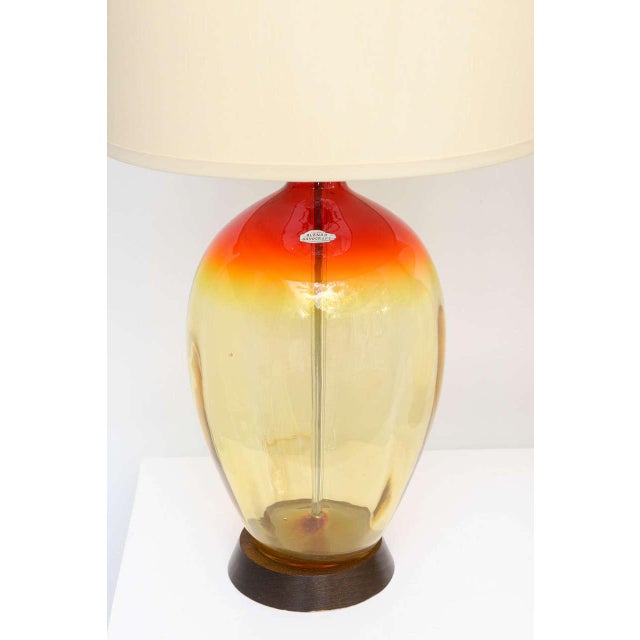 1960s MidCentury Modern Blenko Tangerine Glass Lamps a Pair Chairish