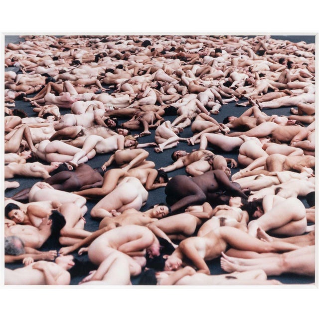 Spencer Tunick (American, b. 1967), Large Scale Nude Installation, Chromogenic Print, apparently unsigned, wood frame....