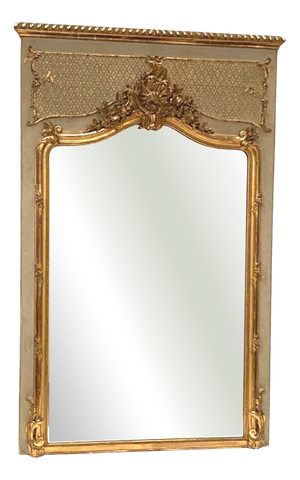 Louis XV Style Mirror in Wood and Gilded Stucco