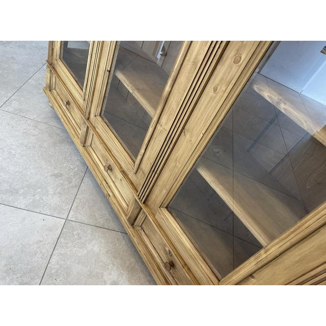 Vintage Natural Wood Bookcase For Sale - Image 3 of 10