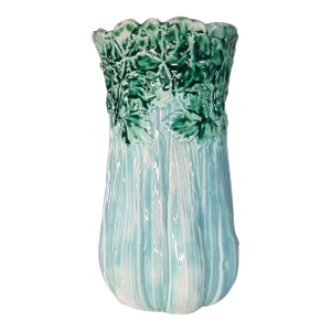 Late 19th Century Majolica Turquoise Celery Vase