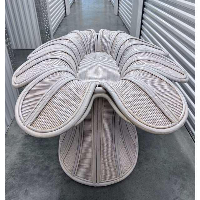 Vintage Flower Oval Dining Table in Pencil Reed Bamboo and Rattan For Sale In Saint Louis - Image 6 of 16
