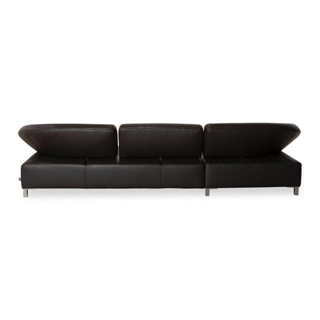 Butterfly Leather Corner Sofa in Black with Manual Function by Ewald Schillig For Sale - Image 16 of 18