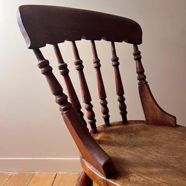 Carved and Turned Oak Chair For Sale - Image 6 of 7