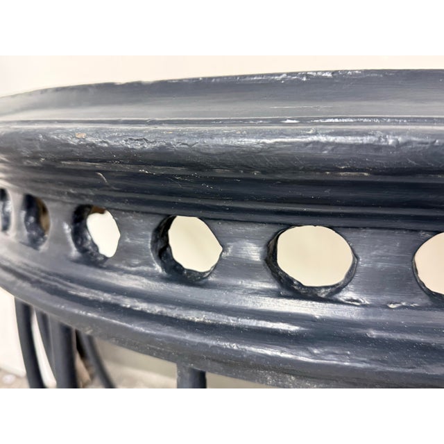 Metal Restoration Hardware Hayrack Cast Iron Demilune Console Table For Sale - Image 7 of 12