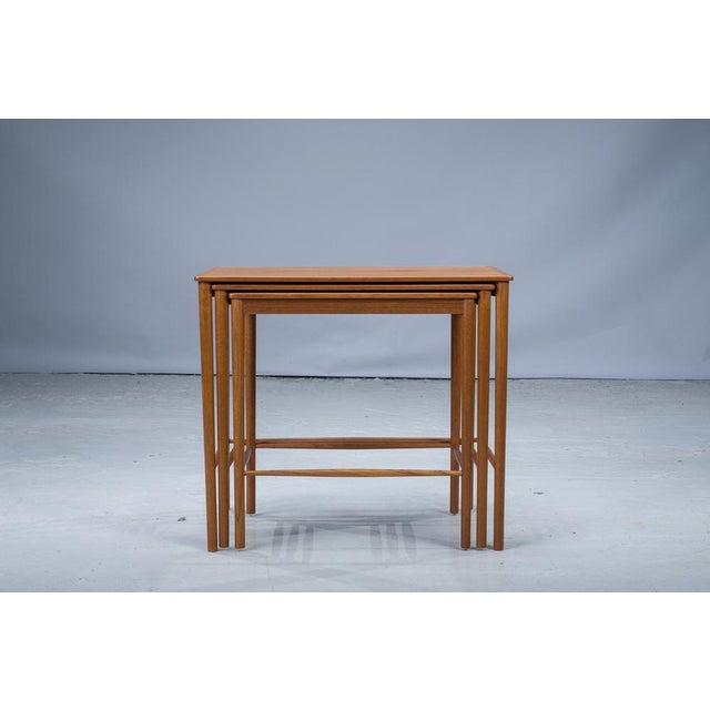 Mid-Cenury Teak Nesting Tables by Kai Winding for Poul Jeppesens, 1960s, Set of 3 For Sale - Image 13 of 15