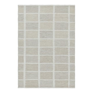 Rug & Kilim’s Scandinavian Style Rug in Taupe and Beige With Geometric Pattern For Sale
