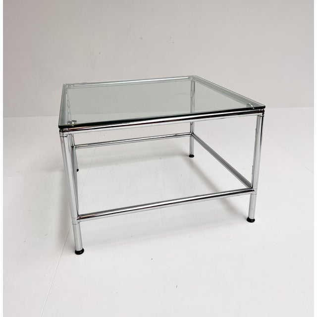 Silver Square Glass Coffee Table, 1990s For Sale - Image 8 of 14