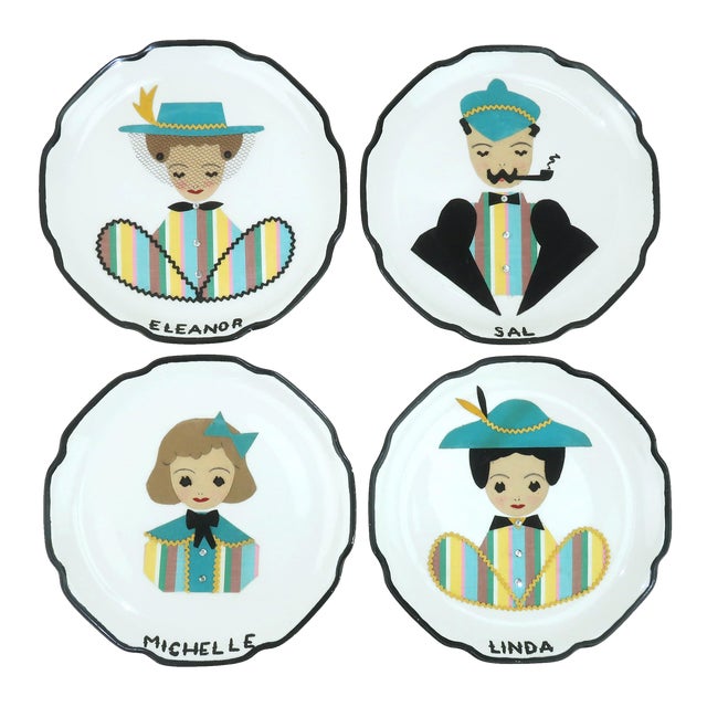 1950's Gibson Girls & Guy Decorative Plates, Set of 4 For Sale