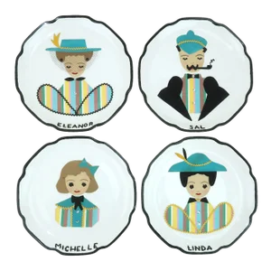 1950's Gibson Girls & Guy Decorative Plates, Set of 4