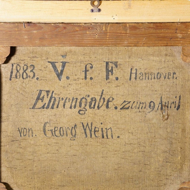 19th Century Biedermeier Landscape Painting With Lake and Trees For Sale - Image 9 of 9