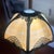 1910s Bronze Art Nouveau Slag Glass Spider Web Design Table Lamp For Sale - Image 6 of 6