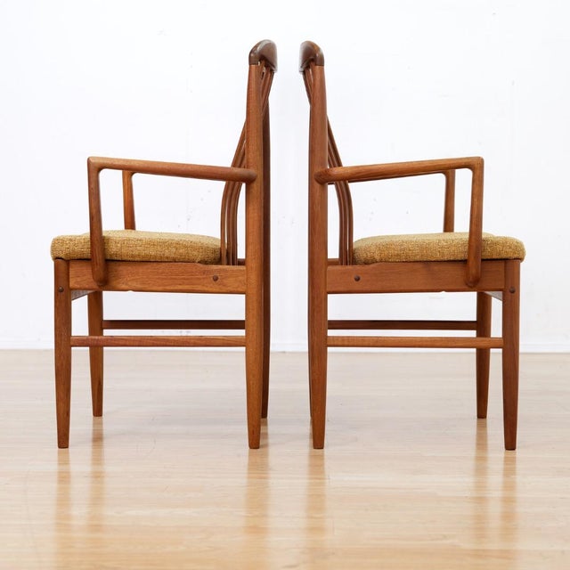 Brown 1970s Set of Six Danish Design Teak Dining Chairs Attributed to Benny Linden For Sale - Image 8 of 12