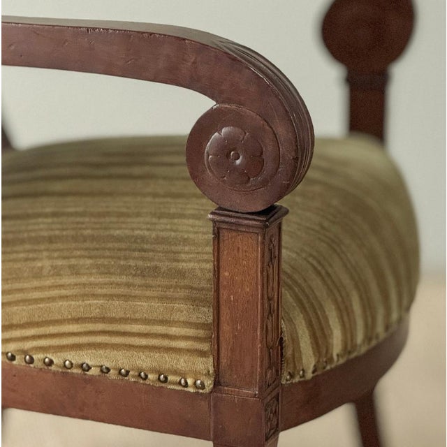 Early 19th Century Pair of French Empire Period Mahogany Ormolu Armchairs ~ Fauteuils For Sale - Image 5 of 18