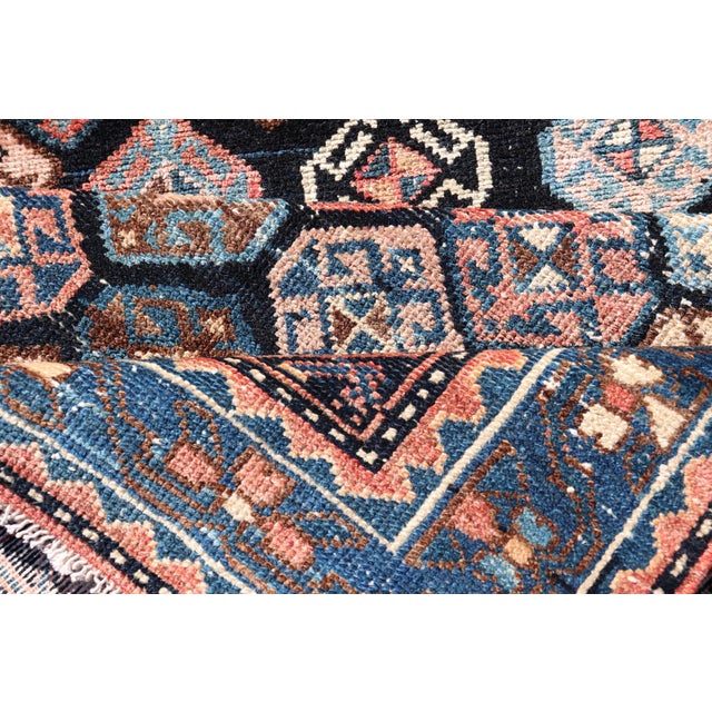 Antique Hamadan Runner With All-Over Tribal Design in Jewel Tones 3'5 X 18'8 For Sale - Image 14 of 15