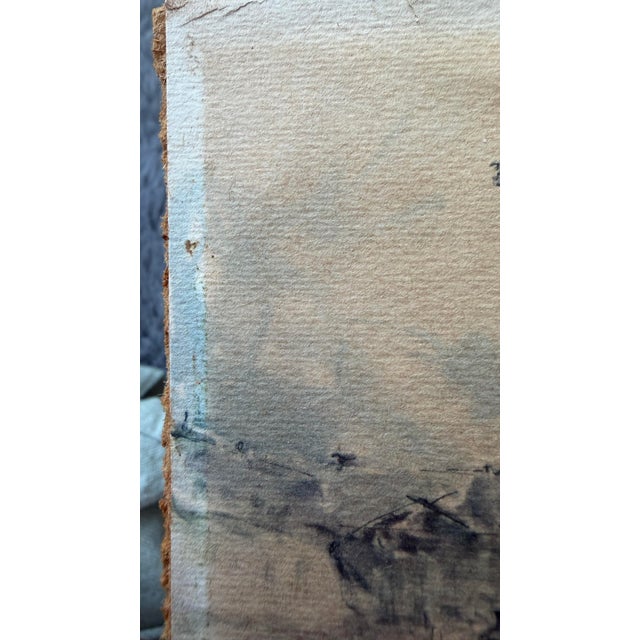 Wood 1940s Hermann Edouard Wagner, Watercolor Lithograph Titled "Paris" - a Pair For Sale - Image 7 of 9