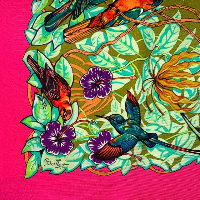 Textile Hermes Carre 90 Jungle Love Silk Scarf For Sale - Image 7 of 13