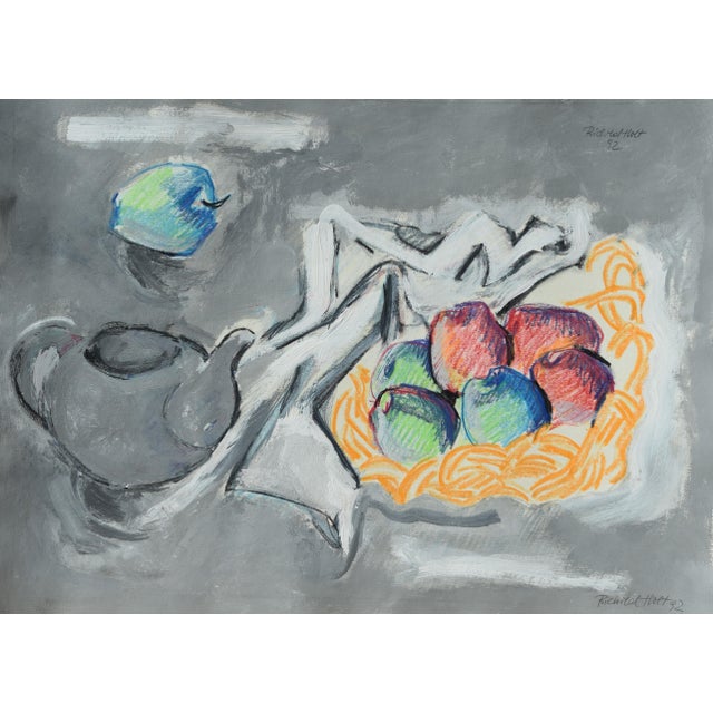 Richild Holt, Still Life with Apples, 1992, Mixed Media For Sale - Image 13 of 13
