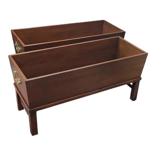 A Pair Mid 20th Century Chippendale Planters For Sale