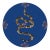 Thistle And Snake Blue Vegan Leather Round Pebble Placemat, Set of 4 For Sale