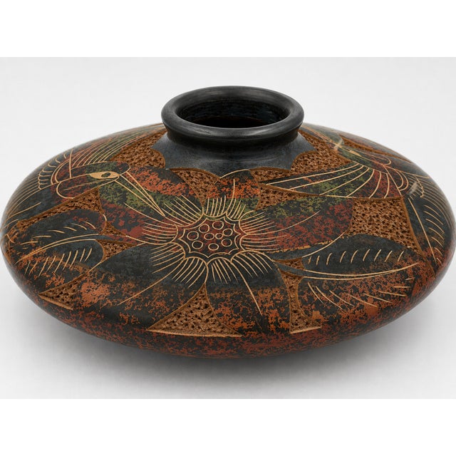 An exceptional hand-crafted studio pottery vessel by Master Ceramicist Jose Guerrero, created in collaboration with...
