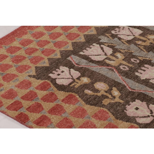 Traditional Rug & Kilim’s Distressed Rug With Turkish-Inspired Floral Columns For Sale - Image 3 of 10