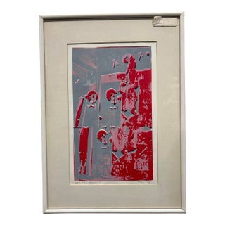 Vintage Serigraph Print of Hanging Props by Molly J. Schiff For Sale