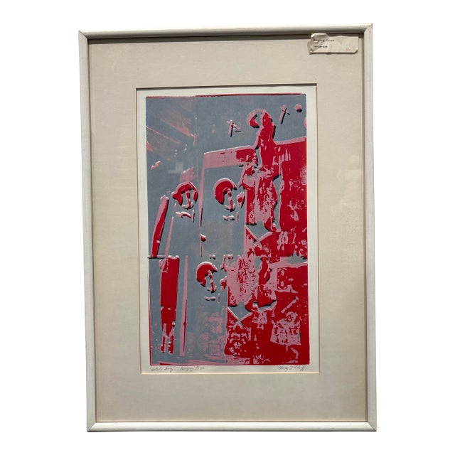 Vintage Serigraph Print of Hanging Props by Molly J. Schiff For Sale